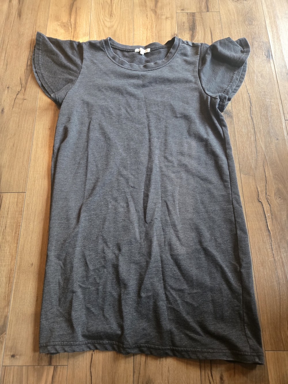 Z Supply Dark Gray Short Flutter Sleeve Knit Top